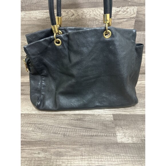 MARC BY MARC JACOBS COW LEATHER BLACK SATCHEL HANDBAG SHOULDER PURSE WOMENS - Picture 3 of 16